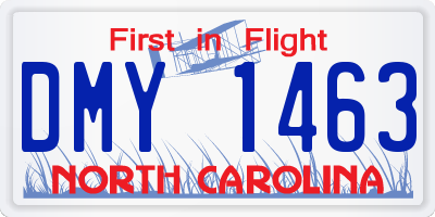 NC license plate DMY1463