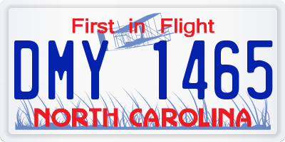 NC license plate DMY1465
