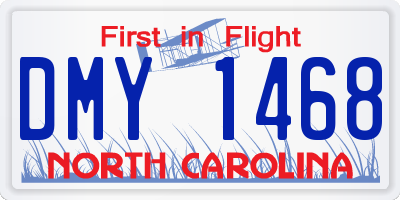NC license plate DMY1468