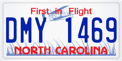 NC license plate DMY1469