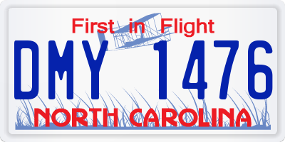 NC license plate DMY1476
