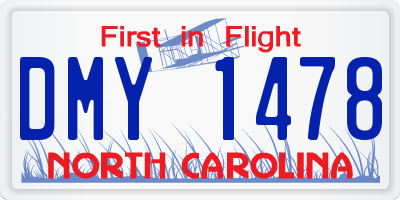 NC license plate DMY1478
