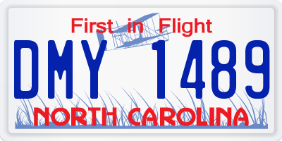 NC license plate DMY1489