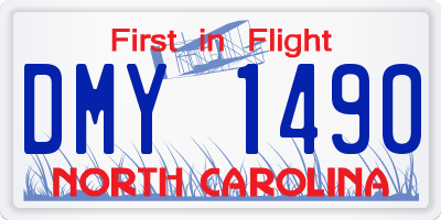 NC license plate DMY1490