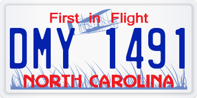 NC license plate DMY1491