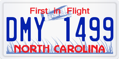 NC license plate DMY1499
