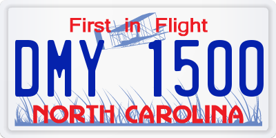 NC license plate DMY1500