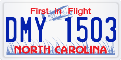 NC license plate DMY1503