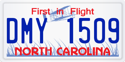 NC license plate DMY1509