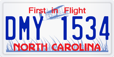 NC license plate DMY1534
