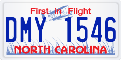 NC license plate DMY1546