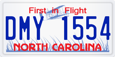 NC license plate DMY1554