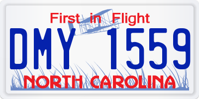NC license plate DMY1559