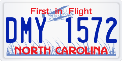 NC license plate DMY1572