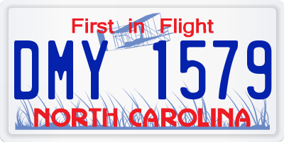 NC license plate DMY1579