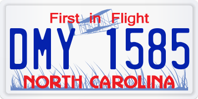 NC license plate DMY1585