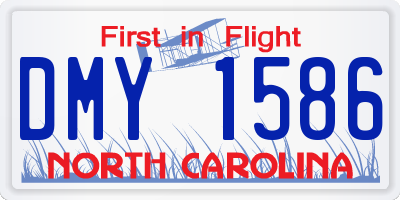 NC license plate DMY1586