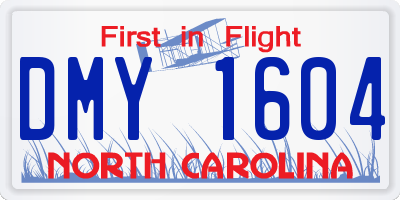NC license plate DMY1604