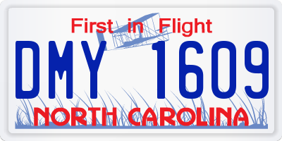 NC license plate DMY1609