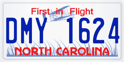 NC license plate DMY1624