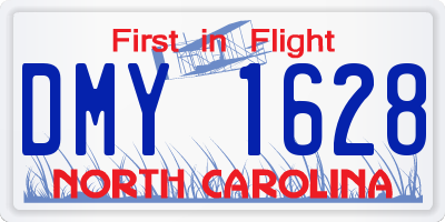 NC license plate DMY1628