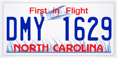 NC license plate DMY1629