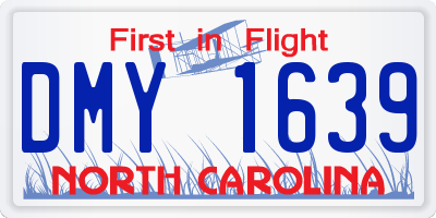 NC license plate DMY1639