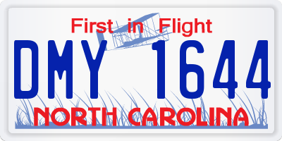 NC license plate DMY1644