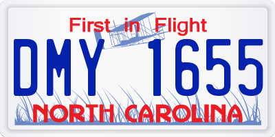 NC license plate DMY1655