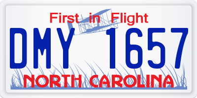 NC license plate DMY1657