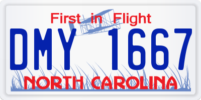 NC license plate DMY1667