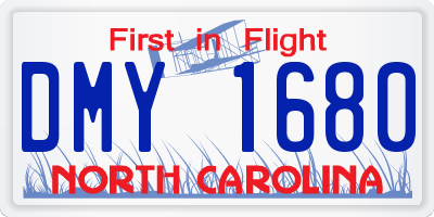 NC license plate DMY1680