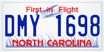 NC license plate DMY1698