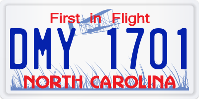 NC license plate DMY1701