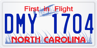 NC license plate DMY1704
