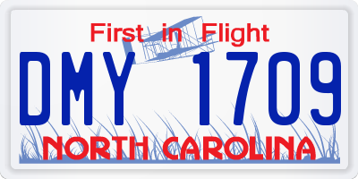 NC license plate DMY1709