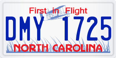 NC license plate DMY1725
