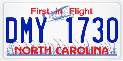 NC license plate DMY1730