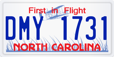 NC license plate DMY1731