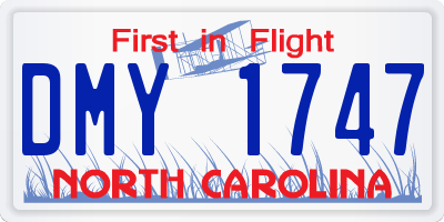 NC license plate DMY1747