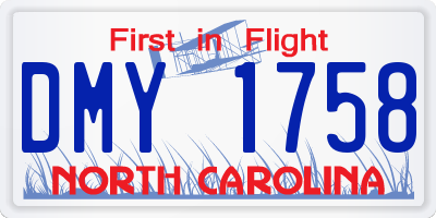 NC license plate DMY1758