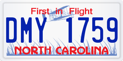NC license plate DMY1759