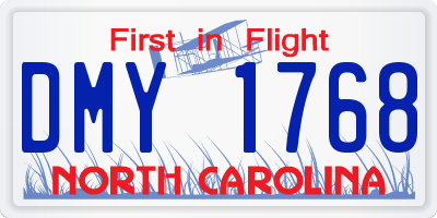 NC license plate DMY1768