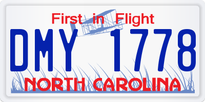 NC license plate DMY1778