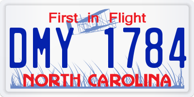 NC license plate DMY1784