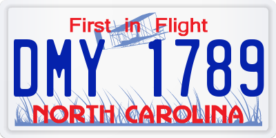 NC license plate DMY1789