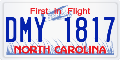 NC license plate DMY1817