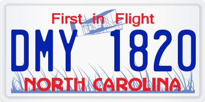 NC license plate DMY1820