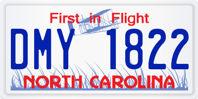 NC license plate DMY1822