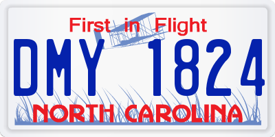 NC license plate DMY1824